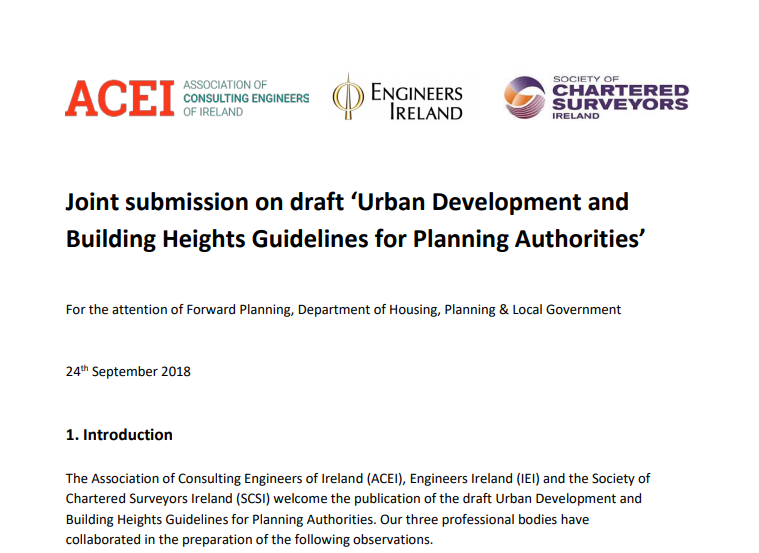 Joint submission on draft ‘Urban Development and Building Heights Guidelines for Planning Authorities’